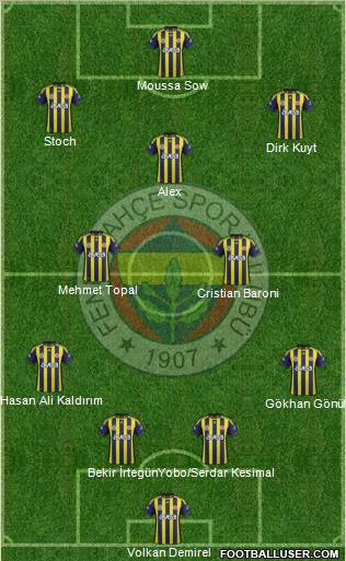 Fenerbahçe SK Formation 2012