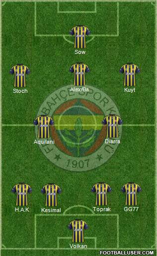 Fenerbahçe SK Formation 2012