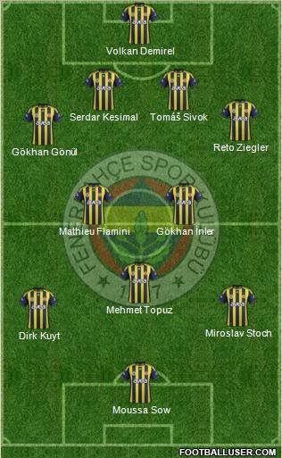 Fenerbahçe SK Formation 2012