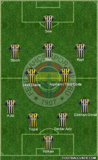 Fenerbahçe SK Formation 2012