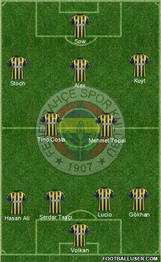 Fenerbahçe SK Formation 2012