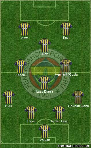 Fenerbahçe SK Formation 2012