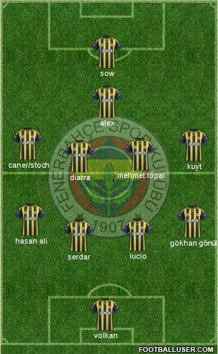 Fenerbahçe SK Formation 2012