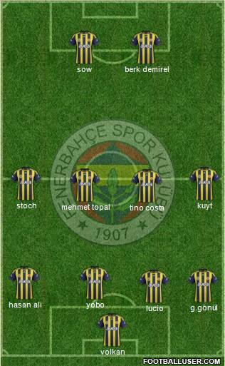 Fenerbahçe SK Formation 2012