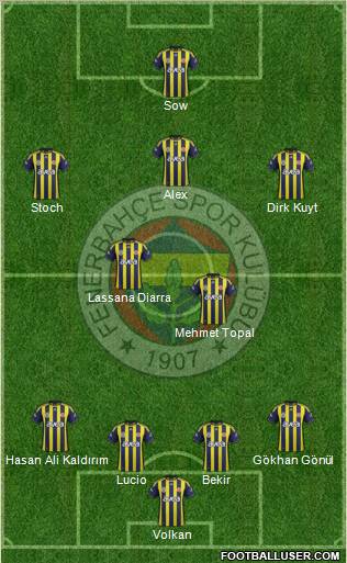 Fenerbahçe SK Formation 2012