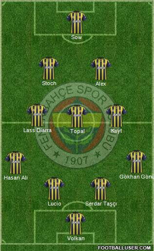Fenerbahçe SK Formation 2012