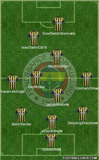 Fenerbahçe SK Formation 2012