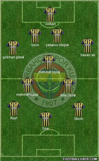Fenerbahçe SK Formation 2012