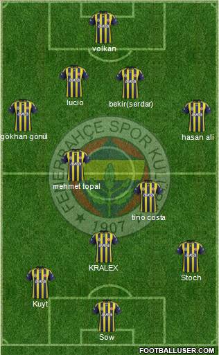 Fenerbahçe SK Formation 2012