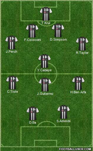 Newcastle United Formation 2012