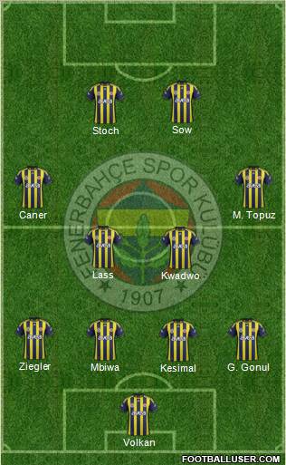Fenerbahçe SK Formation 2012
