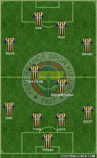 Fenerbahçe SK Formation 2012