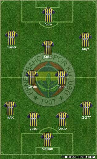 Fenerbahçe SK Formation 2012