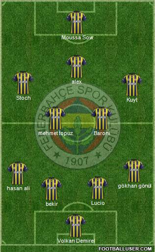 Fenerbahçe SK Formation 2012