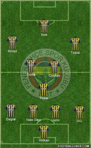 Fenerbahçe SK Formation 2012