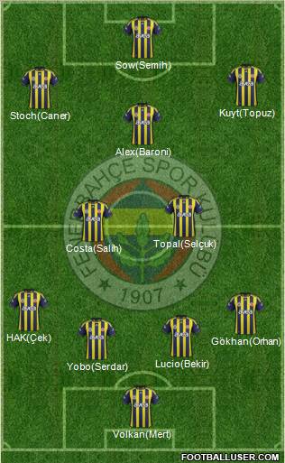 Fenerbahçe SK Formation 2012
