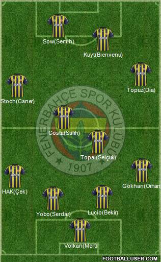 Fenerbahçe SK Formation 2012