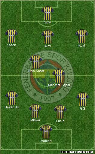 Fenerbahçe SK Formation 2012