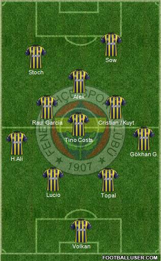 Fenerbahçe SK Formation 2012