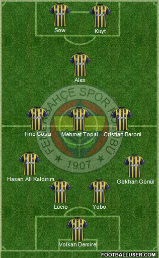 Fenerbahçe SK Formation 2012