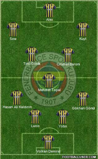 Fenerbahçe SK Formation 2012