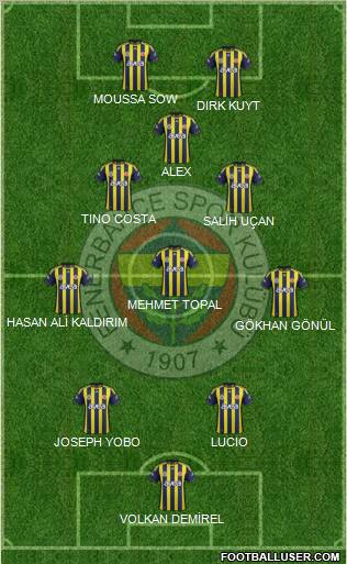 Fenerbahçe SK Formation 2012