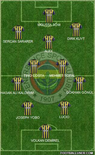 Fenerbahçe SK Formation 2012