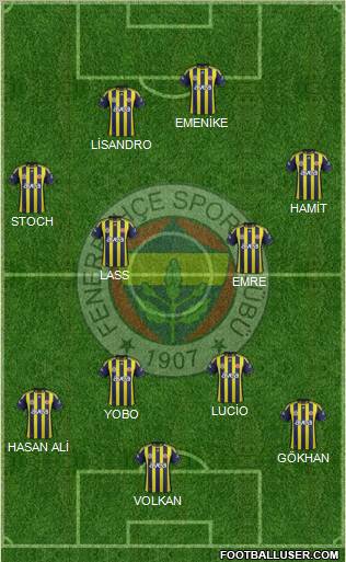 Fenerbahçe SK Formation 2012