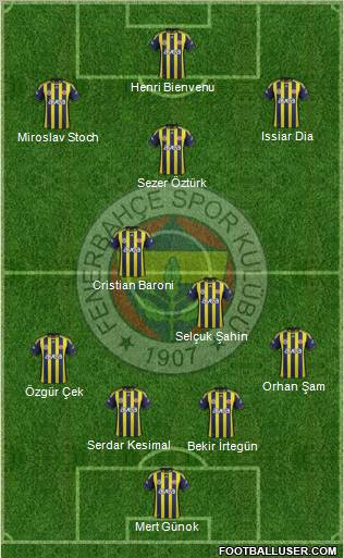 Fenerbahçe SK Formation 2012
