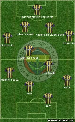 Fenerbahçe SK Formation 2012