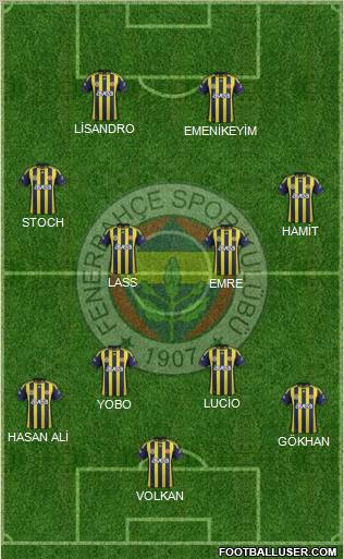 Fenerbahçe SK Formation 2012