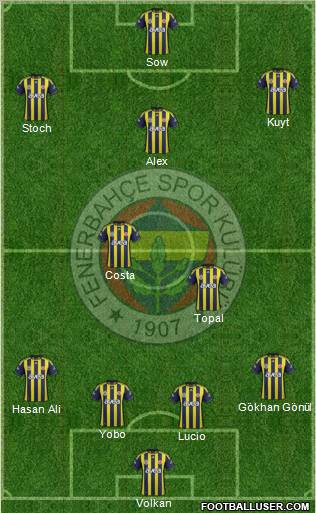 Fenerbahçe SK Formation 2012