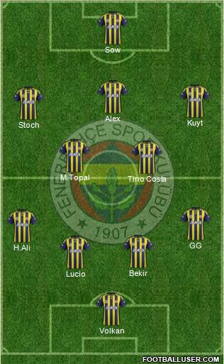 Fenerbahçe SK Formation 2012