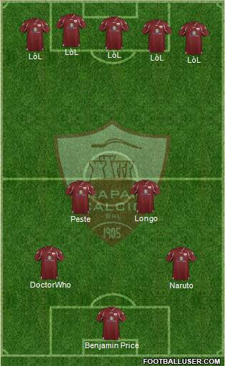 Trapani 3-4-3 football formation