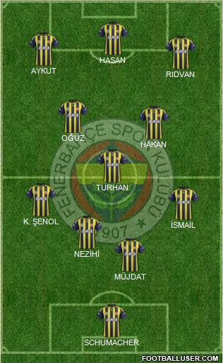 Fenerbahçe SK Formation 2012