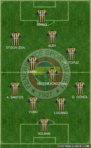 Fenerbahçe SK Formation 2012