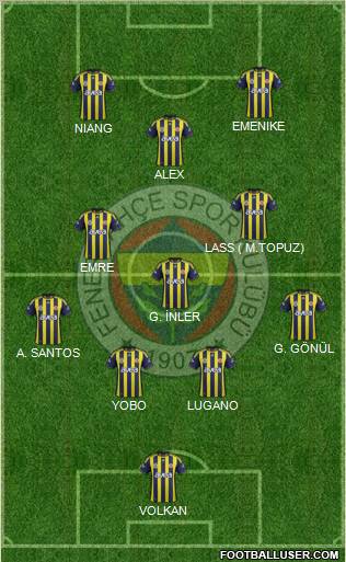 Fenerbahçe SK Formation 2012