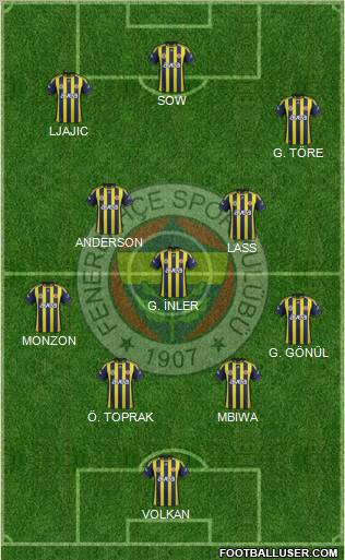 Fenerbahçe SK Formation 2012