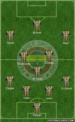 Fenerbahçe SK Formation 2012