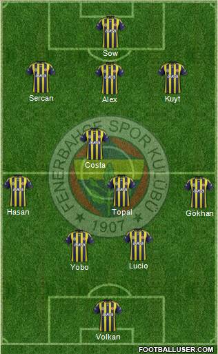 Fenerbahçe SK Formation 2012