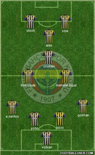 Fenerbahçe SK Formation 2012