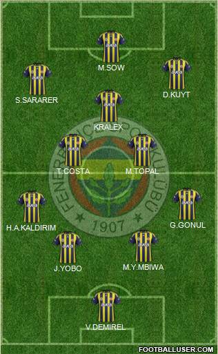 Fenerbahçe SK Formation 2012