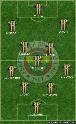 Fenerbahçe SK Formation 2012