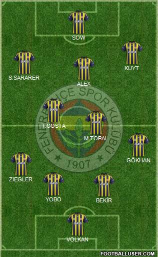 Fenerbahçe SK Formation 2012