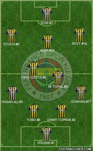 Fenerbahçe SK Formation 2012