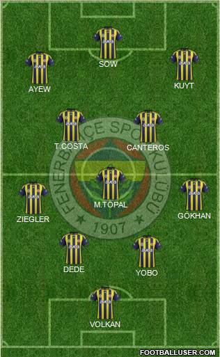 Fenerbahçe SK Formation 2012