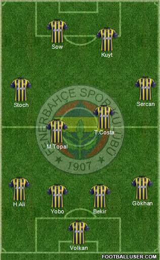 Fenerbahçe SK Formation 2012