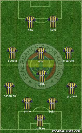 Fenerbahçe SK Formation 2012