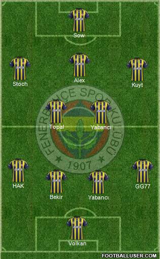 Fenerbahçe SK Formation 2012