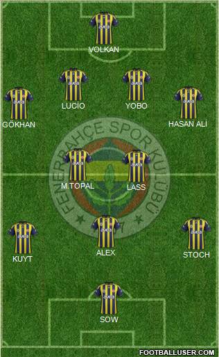 Fenerbahçe SK Formation 2012